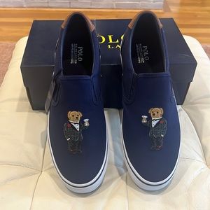 New w/ original box/tags Mens Polo martini bear slip ons